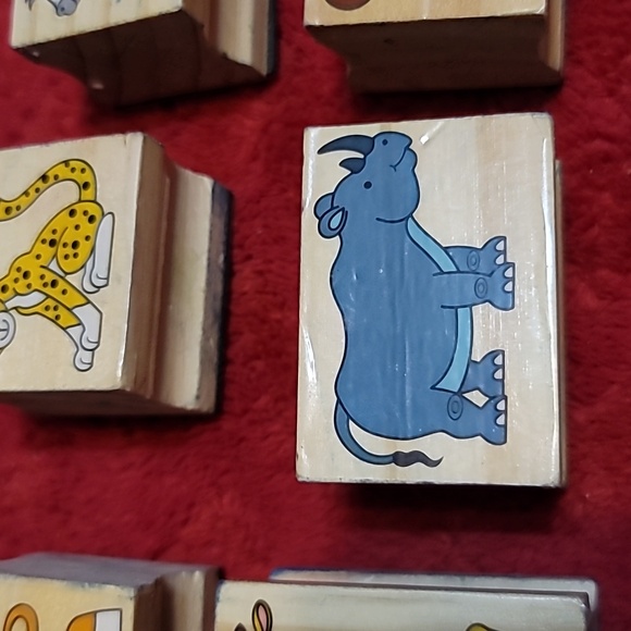 Set of 11 African Wildlife Wooden Rubber Stamps - Picture 6 of 12